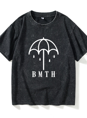 Bring Me the Horizon 金属核乐队BMTH雨伞T恤短袖休闲衣服女男圆