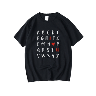 外事翻译外语学院T恤短袖ins圆领大码宽松夏季男女情侣装棉上衣半