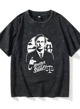 绝命毒师圆领 美剧breaking badT恤短袖bf风衣服女男圆领大码宽松