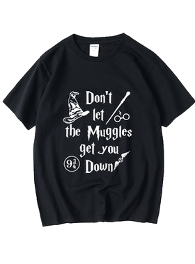 哈利波特HarryPotter格魔法学院T恤短袖学生衣服女男圆领大码宽松