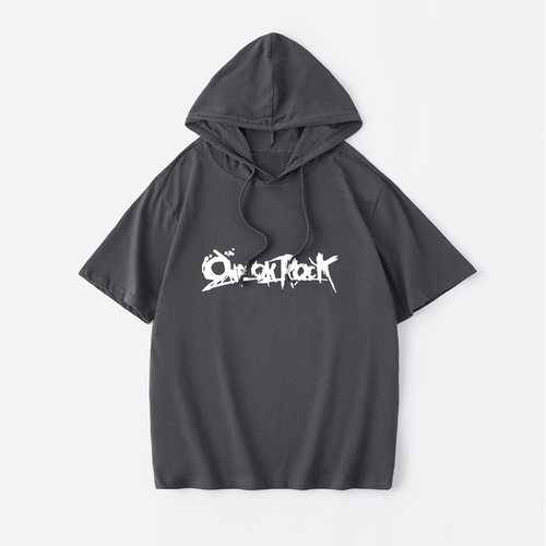one ok rock oor摇滚T恤短袖休闲衣服女男连帽背心宽松夏季情侣装