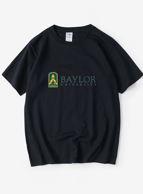 名校贝勒大学Baylor学生校服T恤短袖潮衣服男女圆领大码宽松夏季