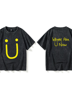 Where Are U Now  DJ Skrillex Diplo Justin BieberT恤短袖bf风