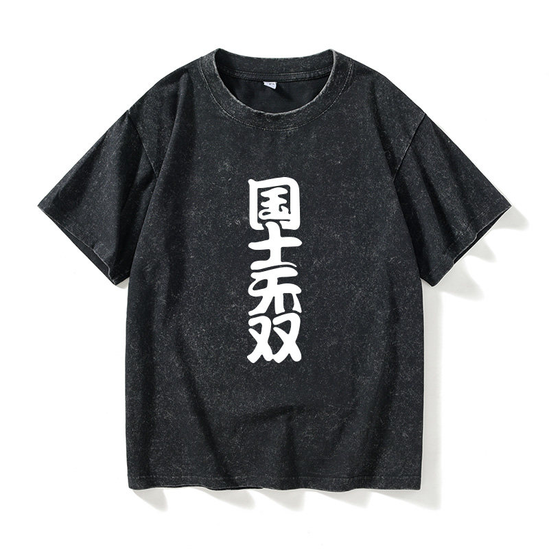 天才麻将少雀魂雀姬国士无双岭上开花天和T恤短袖休闲衣服女男圆