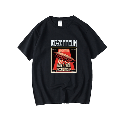 齐柏林飞艇重金属T恤短袖慵懒风