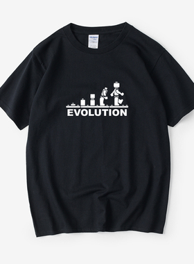 LEGO EVOLUTION搞笑Sheldon Cooper 机器人T恤短袖新品圆领大码宽