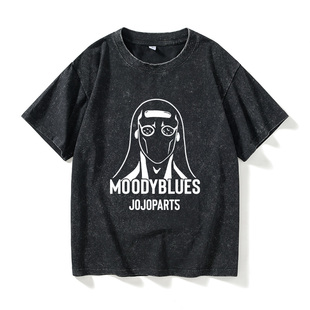 时尚 奇妙冒险T恤短袖 衣服女男 JOJO 卡通动漫周边忧郁蓝调二次元