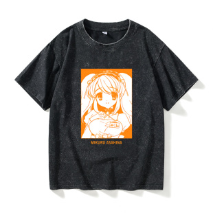 凉宫春日 潮衣服女男圆领大 忧郁SOS团长门有希团虚妹周边T恤短袖
