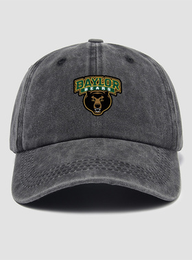 名校贝勒大学Baylor学生校服帽子棒球帽男女水洗软顶鸭舌帽遮阳帽