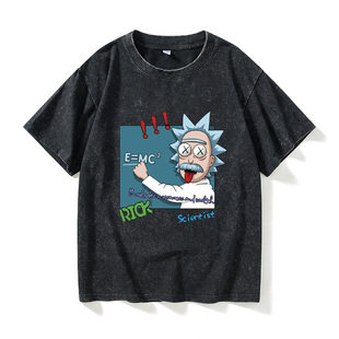 情 宽松夏季 瑞克与和莫蒂联名梵高呐喊T恤短袖 潮衣服女男圆领大码
