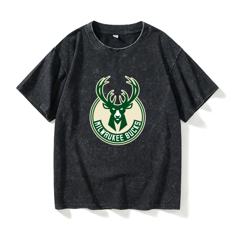 密尔沃基雄鹿队篮球队T恤短袖韩版衣服女男圆领大码宽松夏季情侣