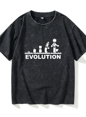 LEGO EVOLUTION搞笑Sheldon Cooper 机器人T恤短袖黑色衣服女男圆