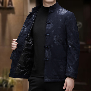 XZ804冬季老人印花羽绒服风唐装汉服灯芯绒外套D2293P185图片