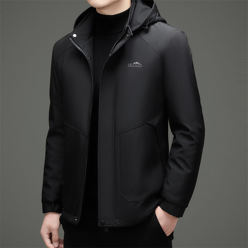 冬季男士户外夹克加绒帽可拆卸纯色宽松夹克XZ804/M9213P100,男装夹克,星座804（原QT730）