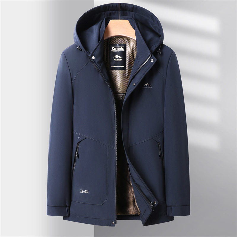 冬季男士户外夹克加绒帽可拆卸纯色宽松夹克XZ804/M9213P100,男装夹克,星座804（原QT730）