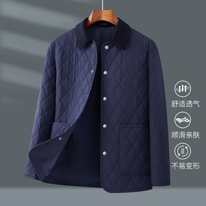 秋冬外套中老年男士加棉菱格商务翻领棉衣XZ804/J235P180图片