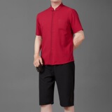 25年夏季立领唐装短袖套装男士潮流薄款风MB203P85，男装民族服装，星座804（原QT730）