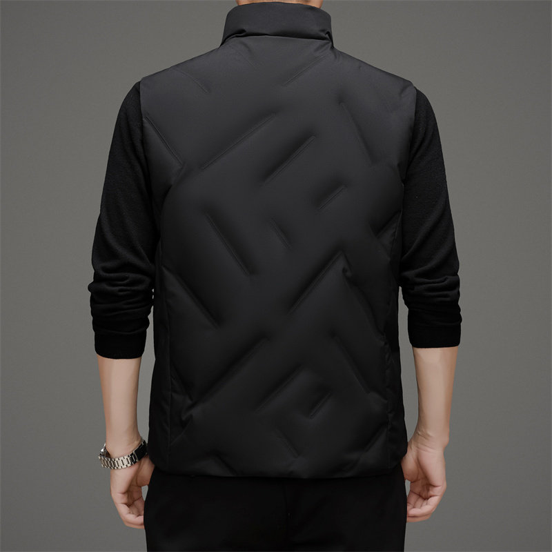 男士羽绒马甲冬季加厚保暖背心白鸭绒外套XZ804/M9703P110黑色,男装羽绒服,星座804（原QT730）