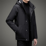 中老年男士连帽白鸭绒商务羽绒服冬季宽松外套XZ804/M9793P260，男装羽绒服，星座804（原QT730）