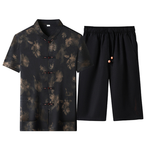 夏季香云纱高端提花唐装中老年风新中式汉服MB9217P86黑色图片