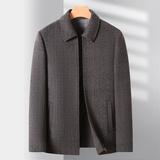 双面呢秋冬中老年羊毛大衣男短款商务休闲呢子M2901P210，男装毛呢大衣，星座804（原QT730）
