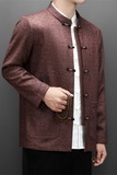 冬季老人印花唐装加绒风男爸爸中式品质外套M25317P115，男装民族服装，星座804（原QT730）