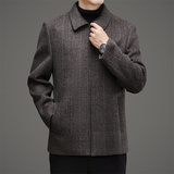 25年秋季双面呢羊毛大衣中老年男短款商务呢子XZ804/M2901P210，男装毛呢大衣，星座804（原QT730）