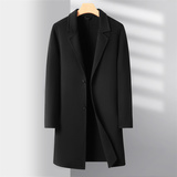 秋冬中长款商务双面呢羊毛大衣男休闲西装领呢子XZ804/33019P225，男装毛呢大衣，星座804（原QT730）