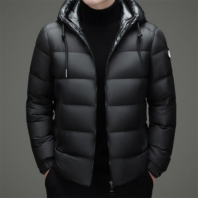 冬季男士连帽鹅绒面包服纯色加厚保暖高充绒外套XZ804/M8583P335,男装羽绒服,星座804（原QT730）