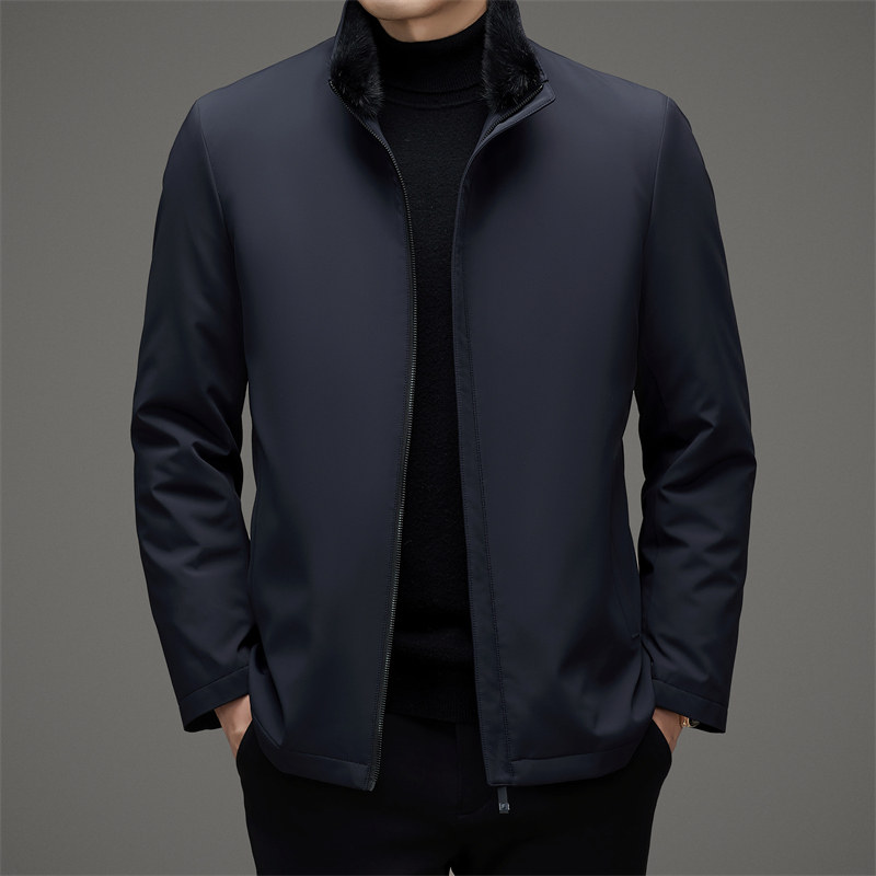 水貂绒内胆可拆羽绒服男士中老年毛领冬季派克服外套M72308P310,男装羽绒服,星座804（原QT730）