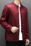 冬季老人纯色唐装风男加绒爸爸中式品质外套M25315P115，男装民族服装，星座804（原QT730）