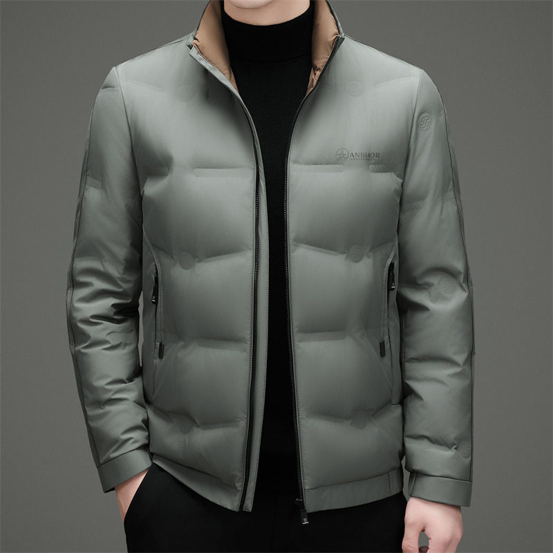 冬季立领商务羽绒服绣标中老年保暖外套XZ804/M6902P205,男装羽绒服,星座804（原QT730）