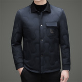 中老年秋冬男士加棉夹克菱格商务翻领棉衣B8502P165，男装棉衣，星座804（原QT730）