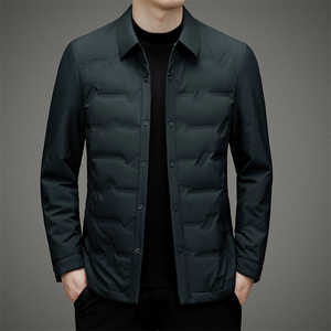 男士商务休闲轻薄羽绒服秋冬新款加厚保暖修身夹克G2210P115藏青图片