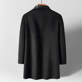 商务男装中长款双面呢大衣男士高端纯羊皮领翻领风衣M2116P290，男装毛呢大衣，星座804（原QT730）