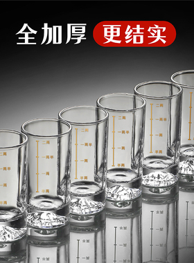 水晶玻璃一两二两小酒杯轻奢高档白酒杯家用酒具带刻度分酒器酒盅