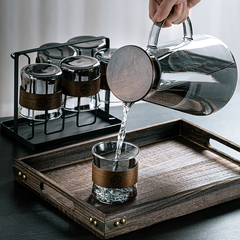 青苹果玻璃杯具套装家用喝水杯子