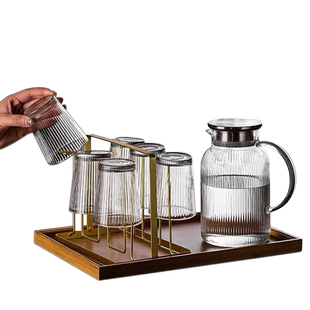 日式冷水壶玻璃耐高温凉水壶家用凉水杯待客泡茶杯子套装茶壶水具