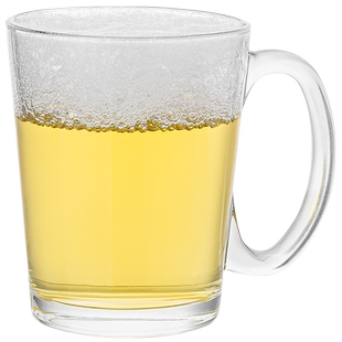 玻璃水杯家用小号扎啤杯子带把啤酒杯大容量加厚耐高温茶杯六只装