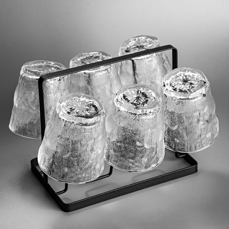 冰川纹水杯玻璃杯洋酒威士忌酒杯家用套装新款红酒杯子白酒啤酒杯