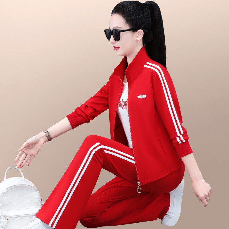 官方迈耐克斯运动装套装女春秋2026新款韩版修身显瘦休闲服三件套