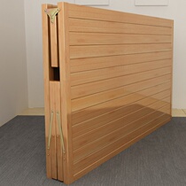 Bamboo bed folding bed single double simple 1.5m rental real wood board bed lunch rest bed household bamboo hard board bed
