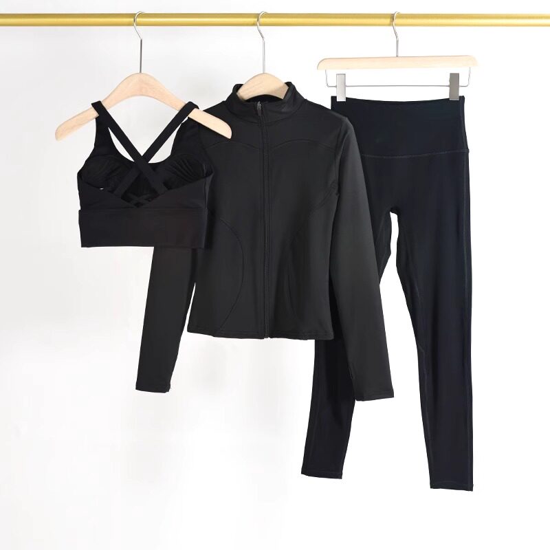 thumbnail for Stand-up collar yoga wear women's tight slim waist sports top running training pilates fitness jacket cycling clothes