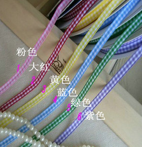 DIY手工辅料6mm小格子色织带蝴蝶结丝带 手工DIY韩国发饰 1元2米
