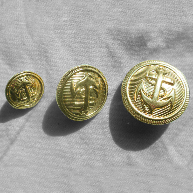 服装辅料高档西装大衣休闲服 金色铜皮纽扣 扣子(海锚图案)