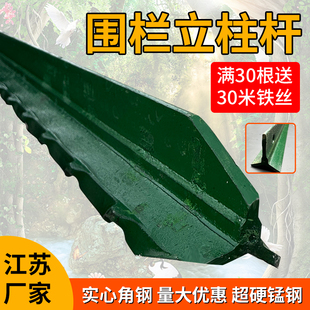 立柱杆铁丝围栏网钢支撑杆Y形实心栅栏尖头防锈家用养殖角铁铸铁