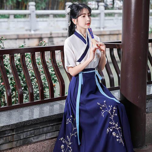 日常装清新淡雅仙女齐腰襦裙汉服
