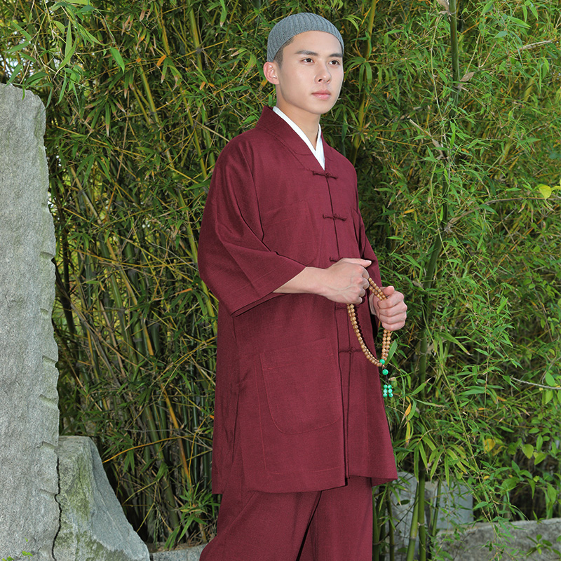 今臣尚远夏季僧服短褂七分袖套装僧装小褂短衫僧衣和尚服佛教服饰