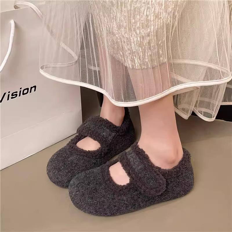 大码女鞋41到43宽胖脚冬季新款勃肯鞋子女前脚掌加宽加绒豆豆棉鞋