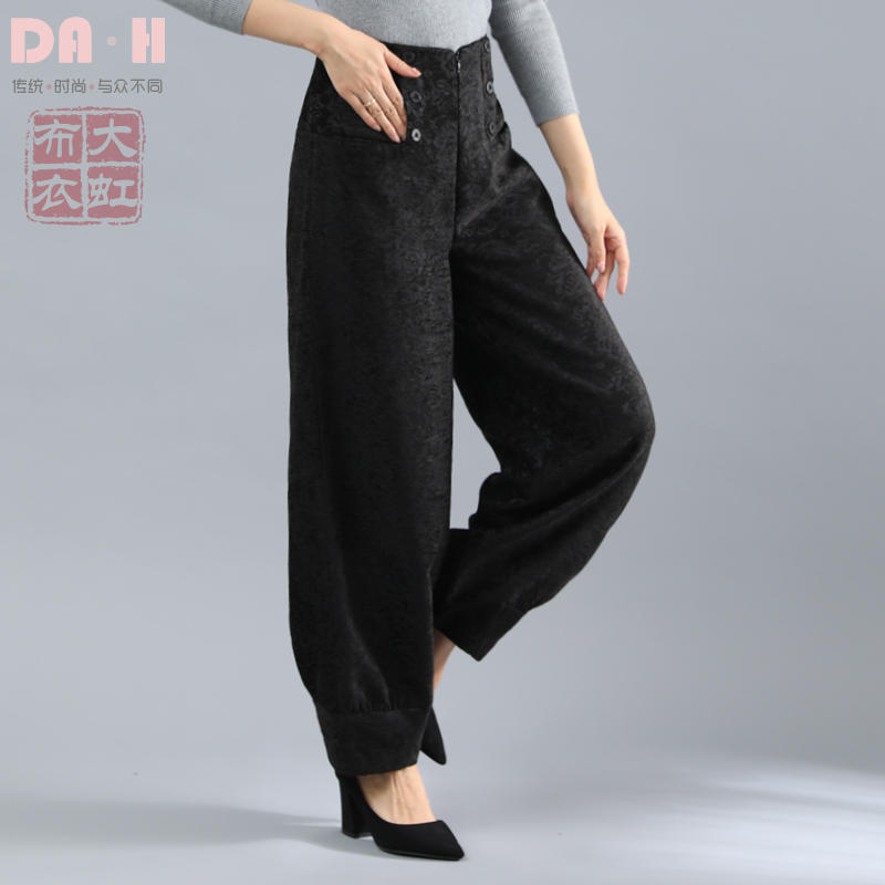 春秋新品宽松阔腿灯笼裤高腰花苞裤收腹显瘦萝卜裤时尚妈妈裤